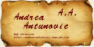 Andrea Antunović vizit kartica